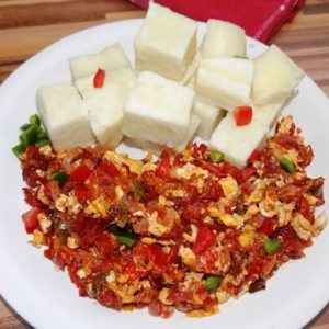 Boiled Yam with Egg Sauce