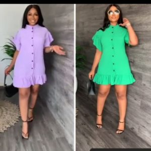Lemon green short gown
